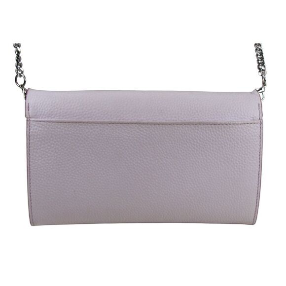 14th & Union PALE PINK GENUINE LEATHER FLAP CHAIN CROSSBODY SHOULDER BAG CLUTCH - Picture 7 of 16